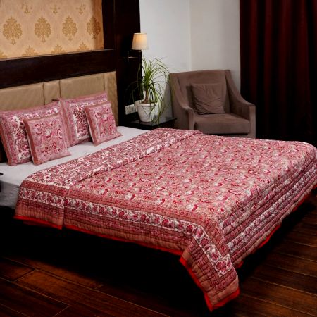 Crimson Elegance Jaipuri Quilt